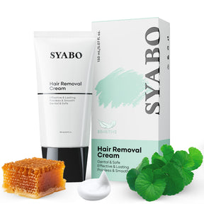 SYABO Hair Removal Cream, Painless Bikini Hair Removal Cream, Body Gel Hair Removal Lotion Soothing & Skin Friendly for Women Men All Skin Types, 5.07 FL OZ