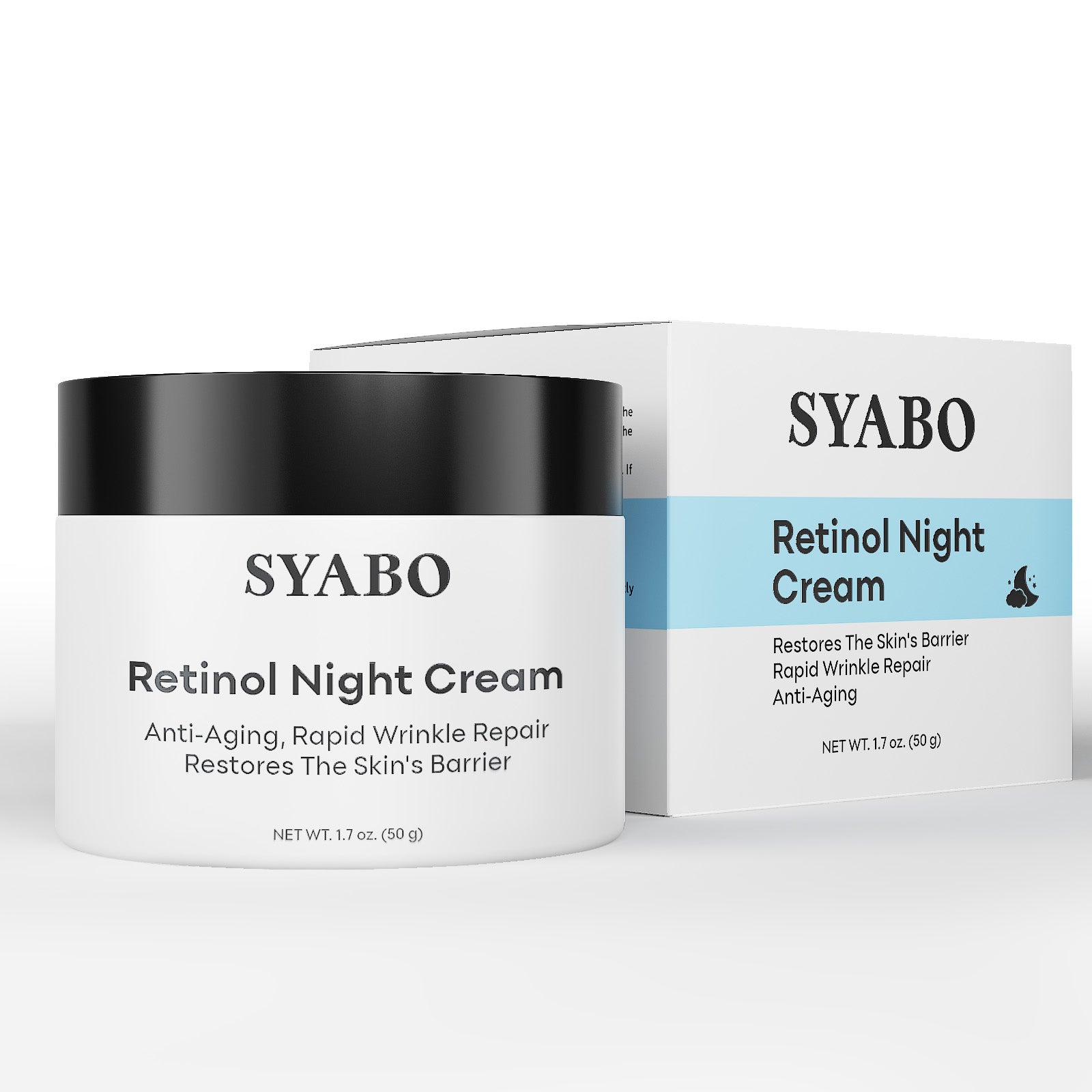 SYABO Anti-Wrinkle Night Cream, Retinol Facial Night Cream, Daily Anti-Aging Face Moisturizer for Fight Fine Lines & Wrinkles, 1.7 FL OZ