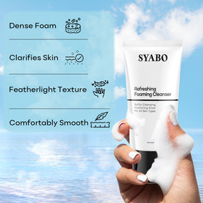 SYABO Refreshing Foaming Facial Cleanser, Gentle Cleansing and Non-irritating, Face Wash for Oil control and Moisturizing 5.07 oz