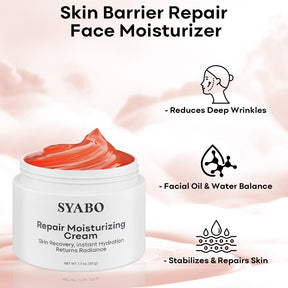 SYABO Repair Face Moisturizer, Daily Anti Aging Face Cream, Fragrance Free Skin Barrier Repair Face Moisturizer, Reduce Deep Wrinkles and Boost Skin for All Skin Types, 1.7 FL OZ