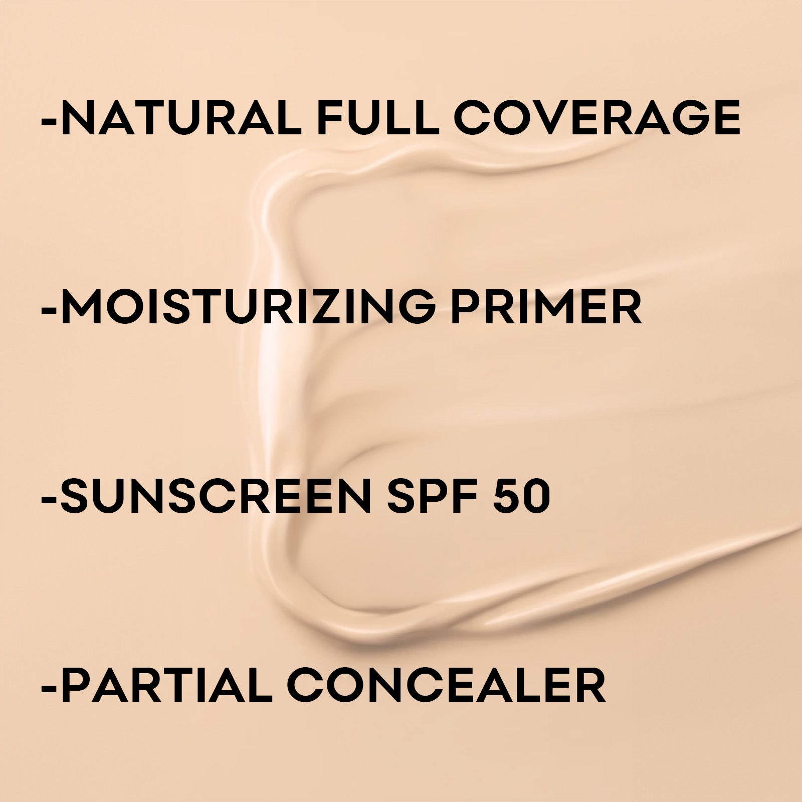 SYABO Makeup Foundation, 4-In-1 Foundation - Broad Spectrum SPF 50+ Sunscreen & Tinted Moisturizer & Concealer & Lightweight Flawless Coverage Foundation, Natural Beige, 1.7 FL OZ