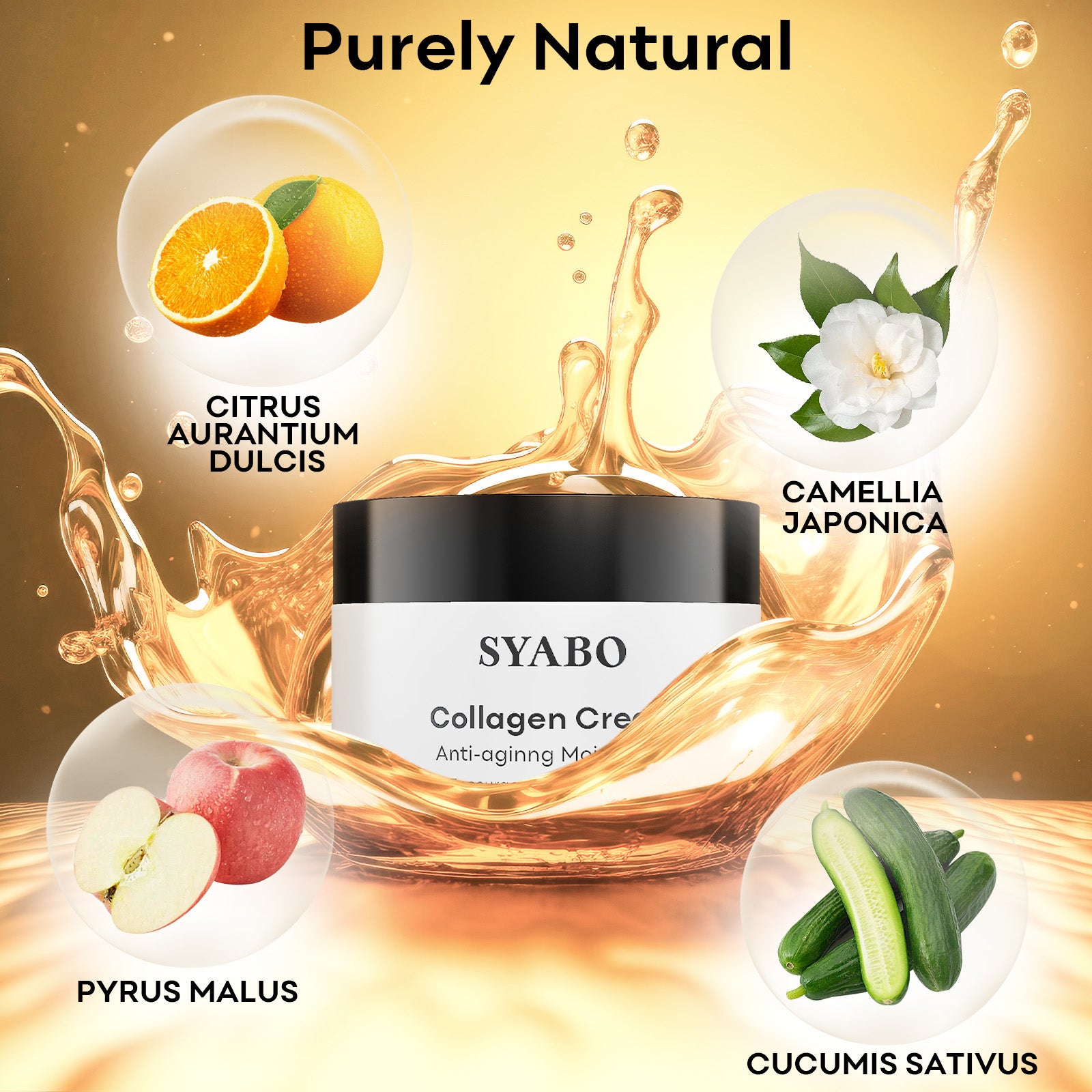 SYABO Collagen Cream, Anti Aging Face Moisturizer, Daily Face Cream Moisturizing, Lifting & Recovery Day & Night Cream for All Skin Types 1.7 FL OZ