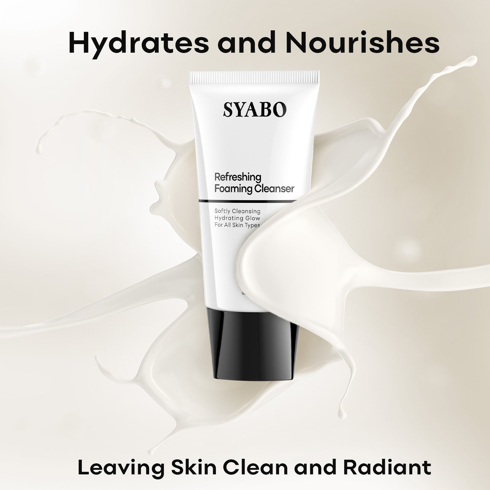 SYABO Refreshing Foaming Facial Cleanser, Gentle Cleansing and Non-irritating, Face Wash for Oil control and Moisturizing 5.07 oz