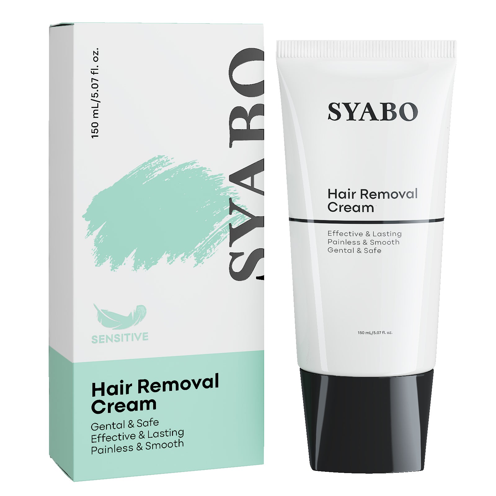 SYABO Hair Removal Cream, Painless Bikini Hair Removal Cream, Body Gel Hair Removal Lotion Soothing & Skin Friendly for Women Men All Skin Types, 5.07 FL OZ