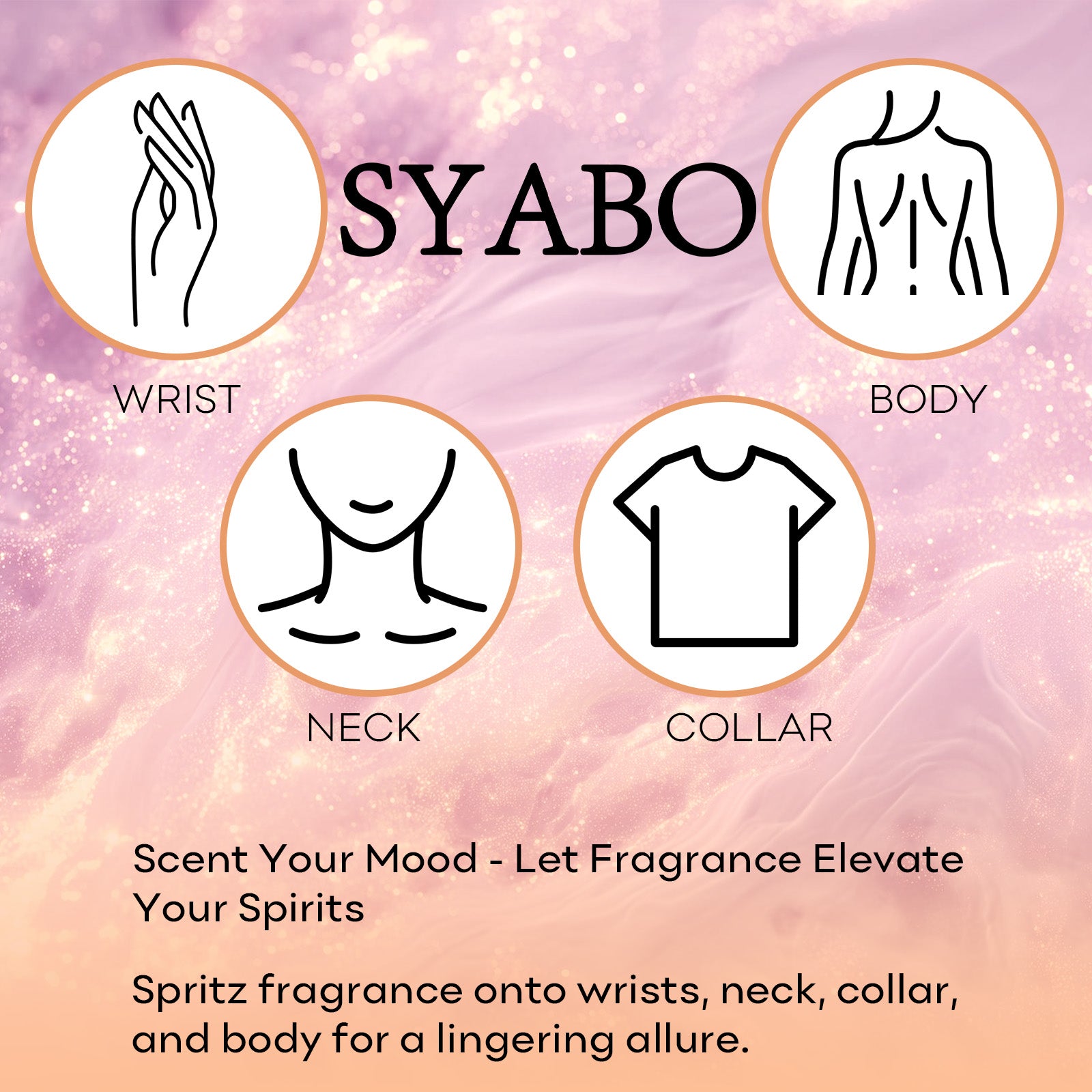 SYABO Body Fragrance Mist for Women 120ml/4.06 FL Oz, Floral Fragrance Body Spray with Quicksand Radiance