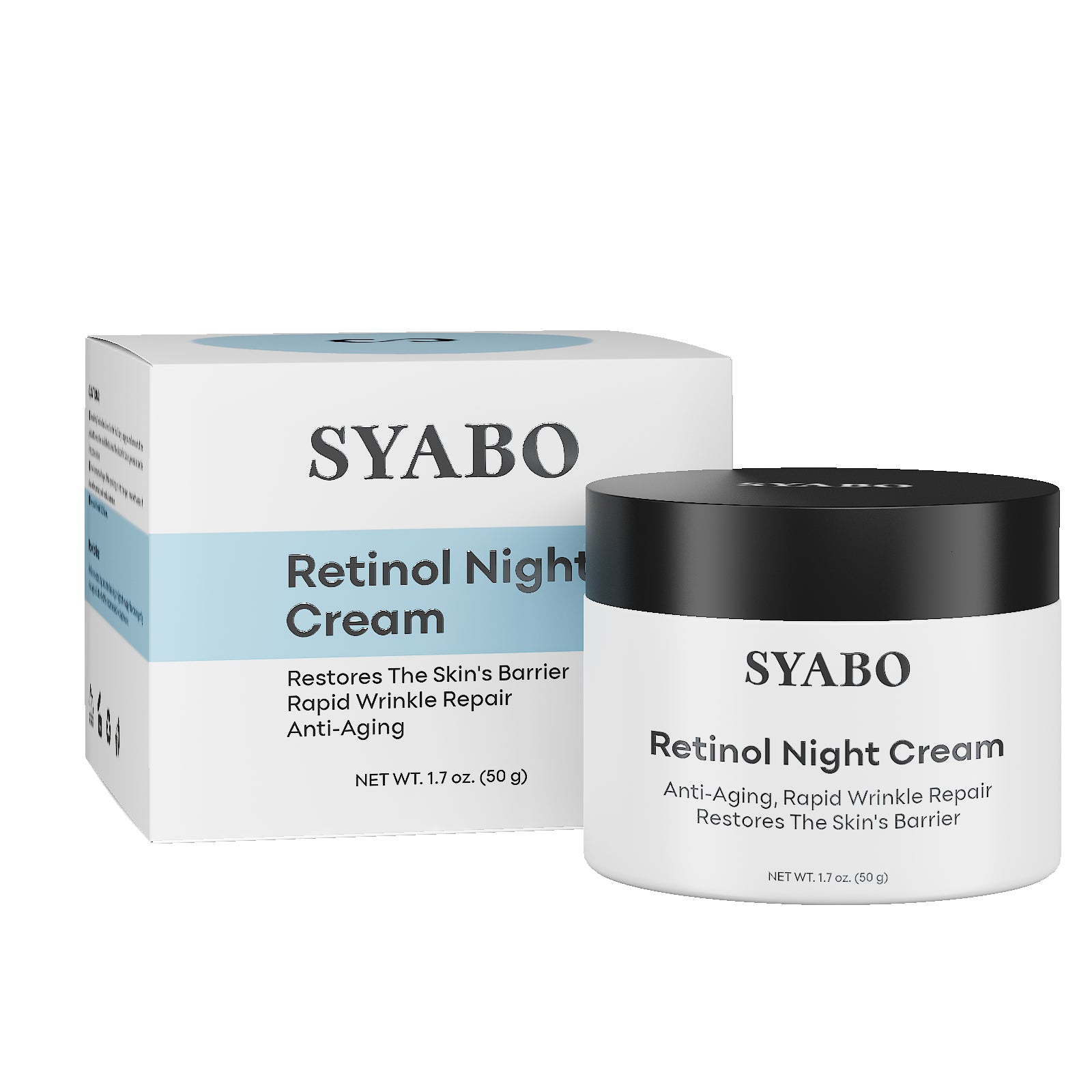 SYABO Anti-Wrinkle Night Cream, Retinol Facial Night Cream, Daily Anti-Aging Face Moisturizer for Fight Fine Lines & Wrinkles, 1.7 FL OZ