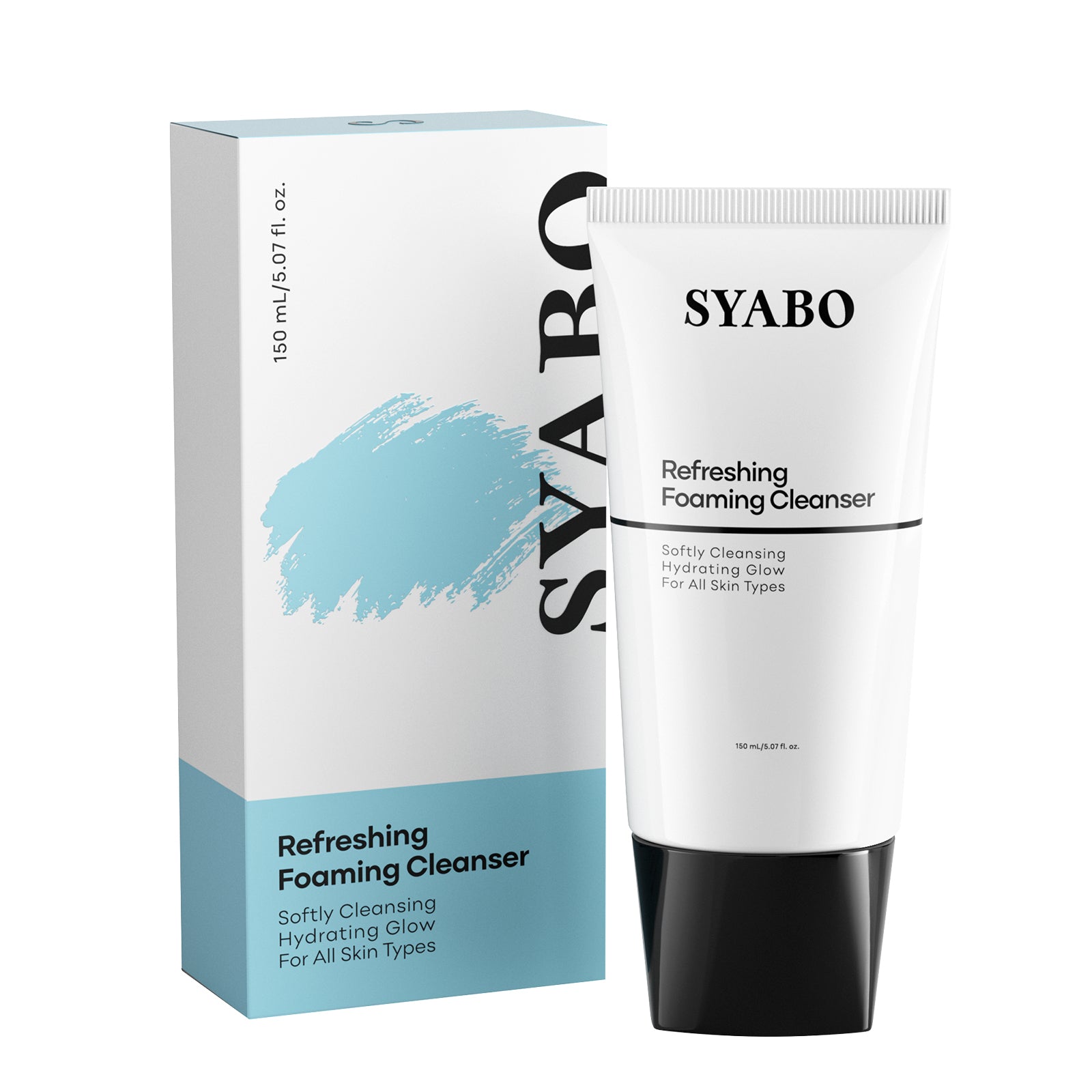 SYABO Refreshing Foaming Facial Cleanser, Gentle Cleansing and Non-irritating, Face Wash for Oil control and Moisturizing 5.07 oz